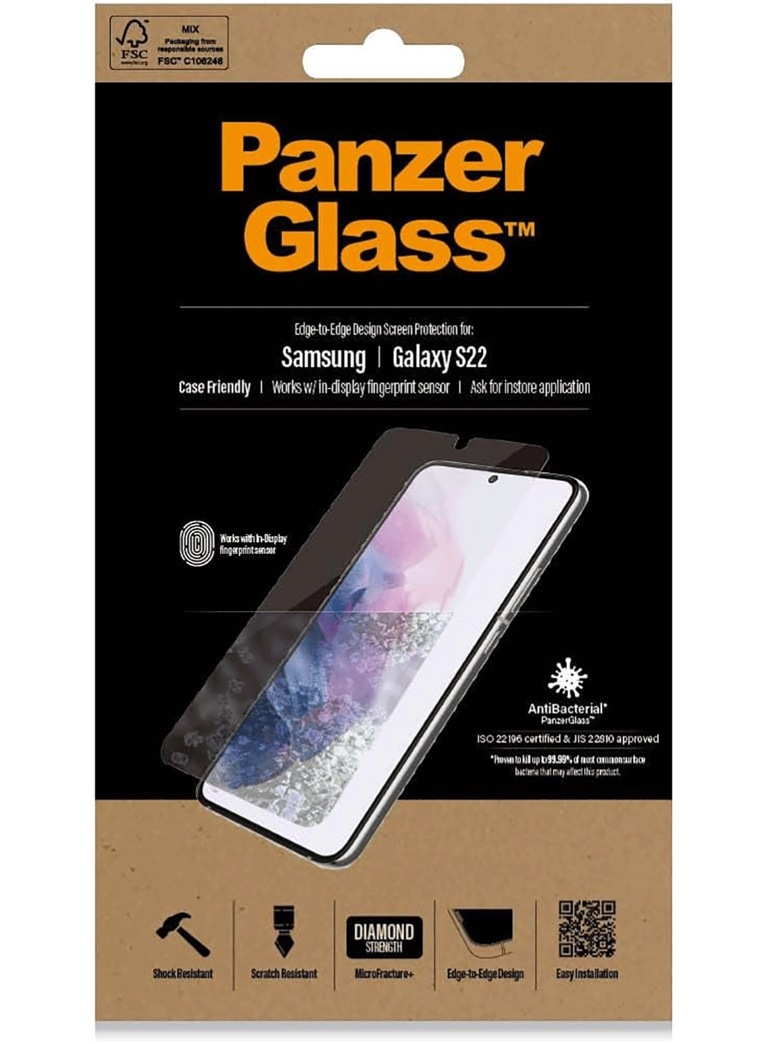 PanzerGlass Ultra UltraForce1 Screen Protection für Samsung Galaxy S22 5G - CarbonPhone