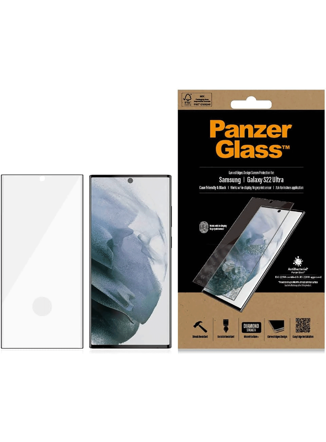 PanzerGlass Ultra UltraForce1 Screen Protection für Samsung Galaxy S22 Ultra 5G - CarbonPhone