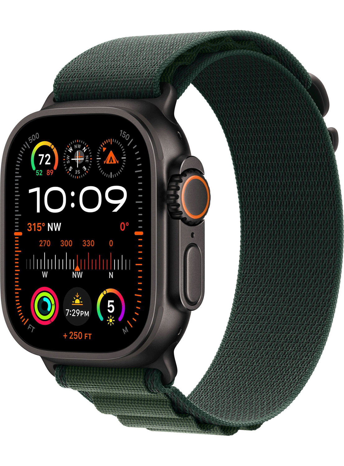 Apple Watch Ultra 2 49mm Titanium Black mit Silicon Armband