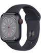 Apple Watch Series 8 GPS 41mm Aluminium Case mit Silicon Armband – Midnight · Silicon Black