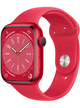 Apple Watch Series 8 4G 45mm Aluminium Case mit Silicon Armband – (PRODUCT)RED · Silicon Red