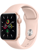 Apple Watch SE (GPS+Cellular) Aluminium Case 40mm mit Silicon Armband – Gold · Silicon White