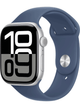Apple Watch Series 10 GPS 46mm Aluminium Case mit Silicon Armband – Silver · Silicon Denim